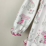 Load image into Gallery viewer, Kissy Kissy White Pink French Print Ruffle Playsuit 12-18 Months
