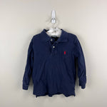 Load image into Gallery viewer, Ralph Lauren Boys Long Sleeve Knit Cotton Polo Shirt Navy Blue 3T
