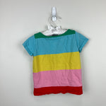 Load image into Gallery viewer, Mini Boden Chunky Rainbow Striped Short Sleeve Breton Tee Shirt 3-4

