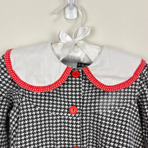 Vintage Cradle Houndstooth Plaid Teddy Bear Dress 24 Months