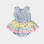 Load image into Gallery viewer, Vintage Tiny Tots Original Seersucker Ruffle Dress Set 4T
