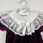 Load image into Gallery viewer, Vintage Rare Editions Velour Lace Ruffle Holiday Party Dress 24 Months
