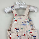 Load image into Gallery viewer, Mayoral Printed Two Piece Dungarees and Sun Hat Set 6-9 Months
