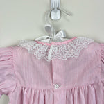 Load image into Gallery viewer, Vintage Cradles Pink Lace Bow Romper 12 Months
