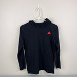 Load image into Gallery viewer, Adidas Long Sleeve Black Hoodie Logo Tee Shirt M 10/12
