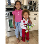 Load image into Gallery viewer, Busy Bees Eliza Ruffle Polo Pink Stripes 8
