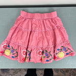 Load image into Gallery viewer, Mini Boden Floral Embroidered Hem Midi Skirt Crab Apple Pink 5-6

