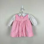 Load image into Gallery viewer, Vintage Pink White Collared Dress 9 Months
