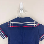 Load image into Gallery viewer, Vintage Navy Blue Sailor Suit Romper 18 Months
