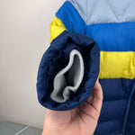 Load image into Gallery viewer, L.L. Bean Kids Down Jacket Colorblock Blue Yellow Citron M 10/12
