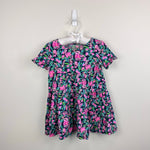 Load image into Gallery viewer, Lilly Pulitzer Girls Mini Jodee Dress Low Tide Navy Garden Variety XS 2-3
