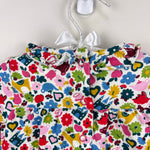 Load image into Gallery viewer, Mini Boden Long Sleeve Ruffle Blouse Top Floral Toy Print 3-6 Months
