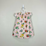 Load image into Gallery viewer, Mini Boden Stripy Smocked Dress in Boto Pink Jungle Print 3-6 Months NWOT
