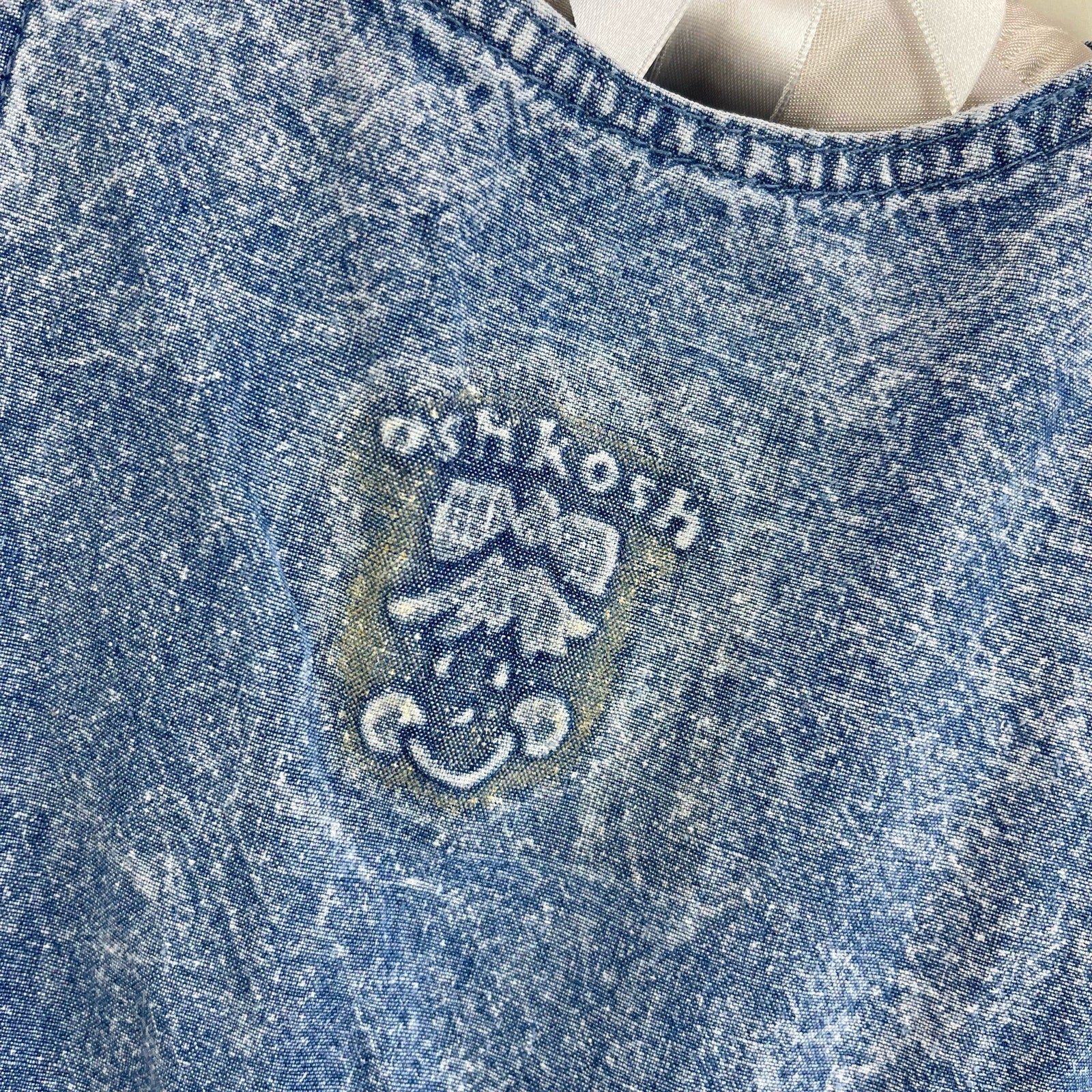 Vintage OshKosh B'gosh Acid Wash Smiley Face Dress 4T USA