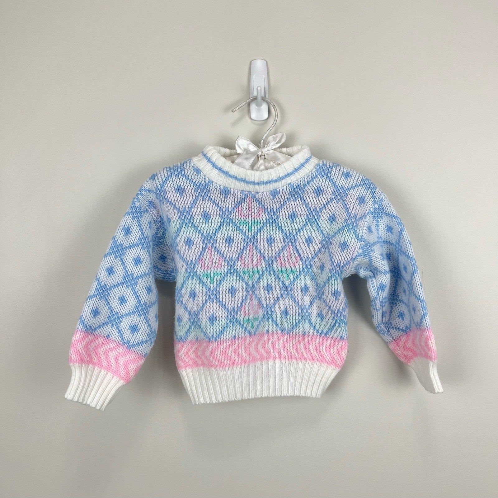 Vintage Kids Classics Pastel Argyle Sweater 3T