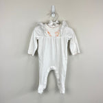 Load image into Gallery viewer, Aerin x Janie and Jack Embroidered Ruffle Footed 1-Piece Newborn
