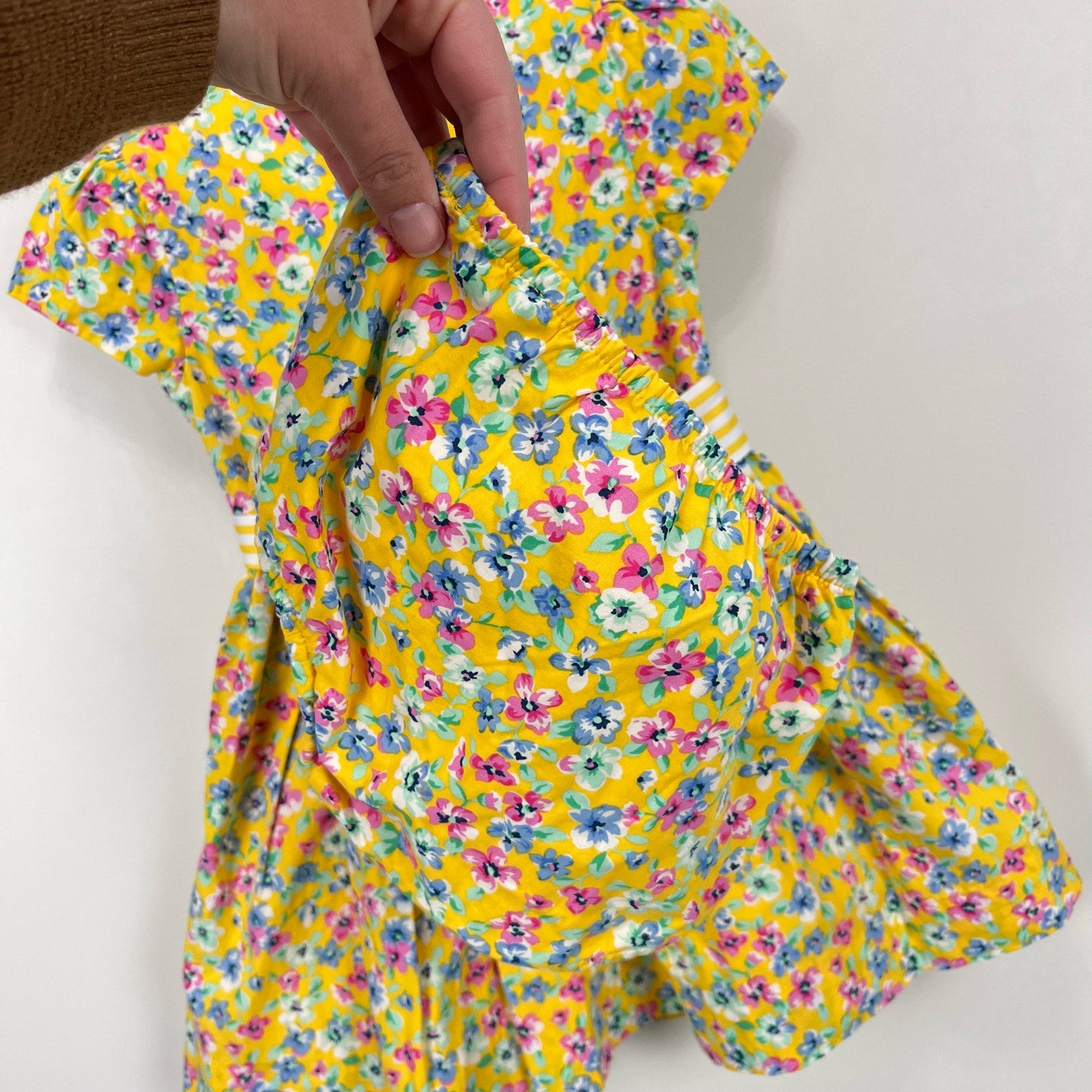 Ralph Lauren Girls Yellow Floral Dress 18 Months