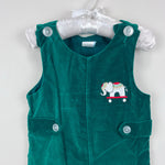Load image into Gallery viewer, Vintage Green Velvet Elephant Longall Romper 18 Months

