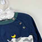 Load image into Gallery viewer, Mini Boden Fun Knitted Front and Back Cow Sweater 18-24 Months
