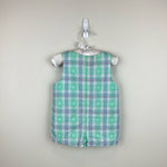 Load image into Gallery viewer, Vintage Green Blue Bunny Shortall Romper 9 Months USA
