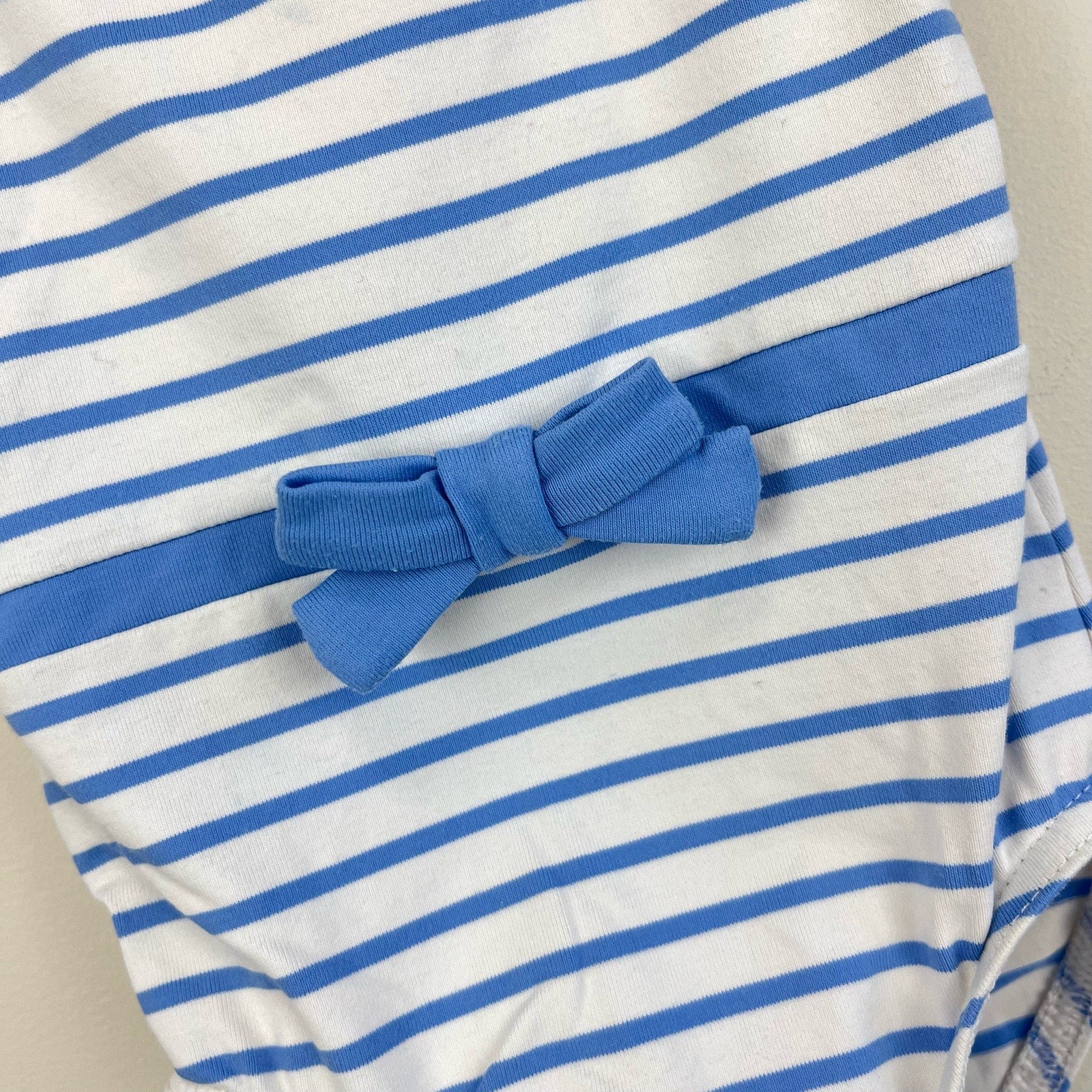 Jacadi Paris Blue Stripe Bow Bathing Suit 12 Months