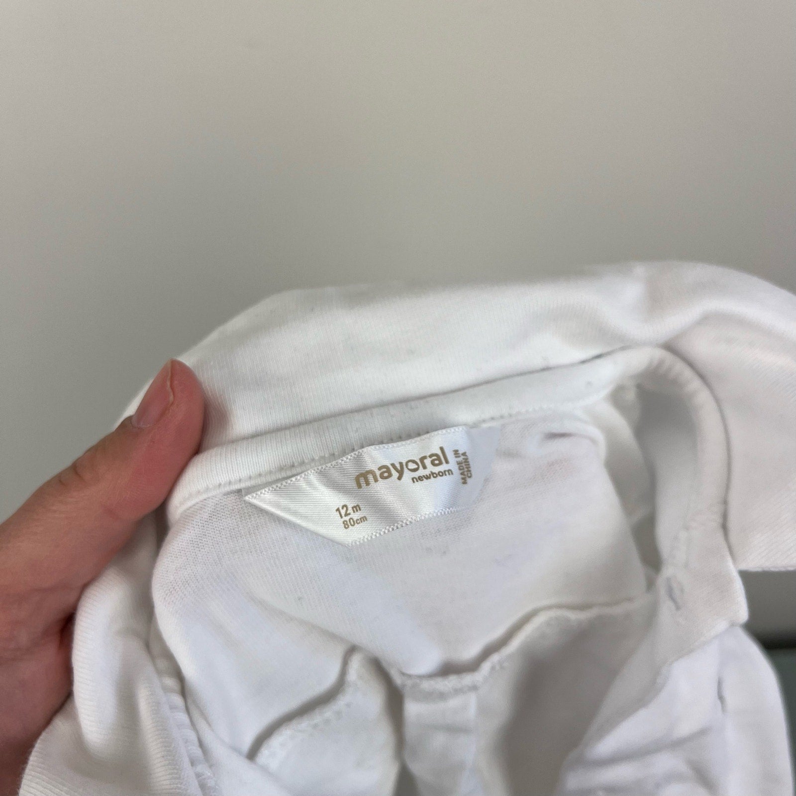 Mayoral White Button Up Bodysuit 12 Months