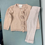Load image into Gallery viewer, Laura Ashley Ruffle Cardigan and Ribbed Pants Set 18 Months
