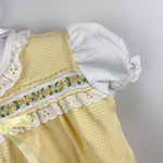 Load image into Gallery viewer, Vintage Carter's Yellow Floral Lace Ruffle Romper 18 Months USA
