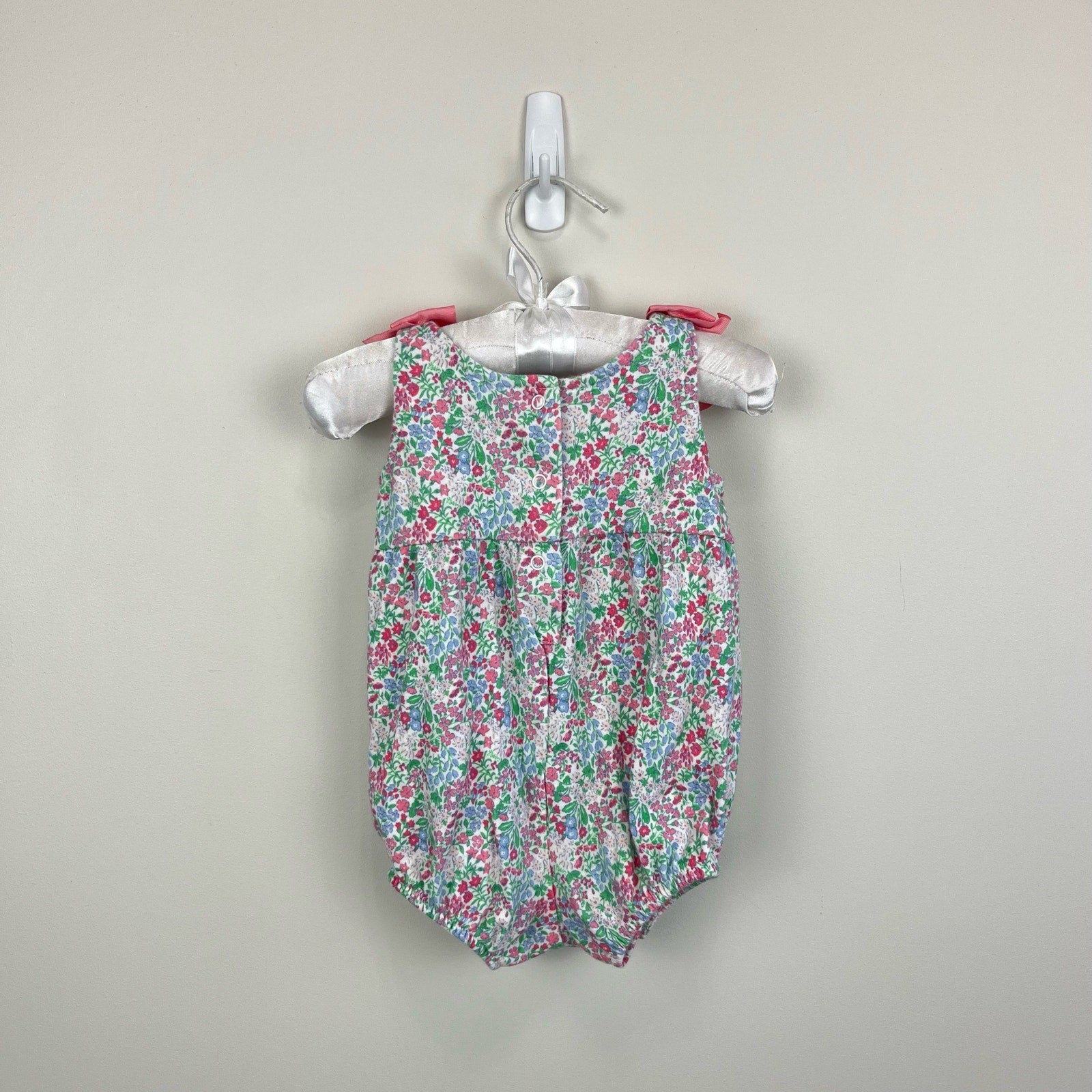 Janie and Jack Ditsy Floral Bow Romper 3-6 Months