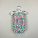 Load image into Gallery viewer, Janie and Jack Ditsy Floral Bow Romper 3-6 Months
