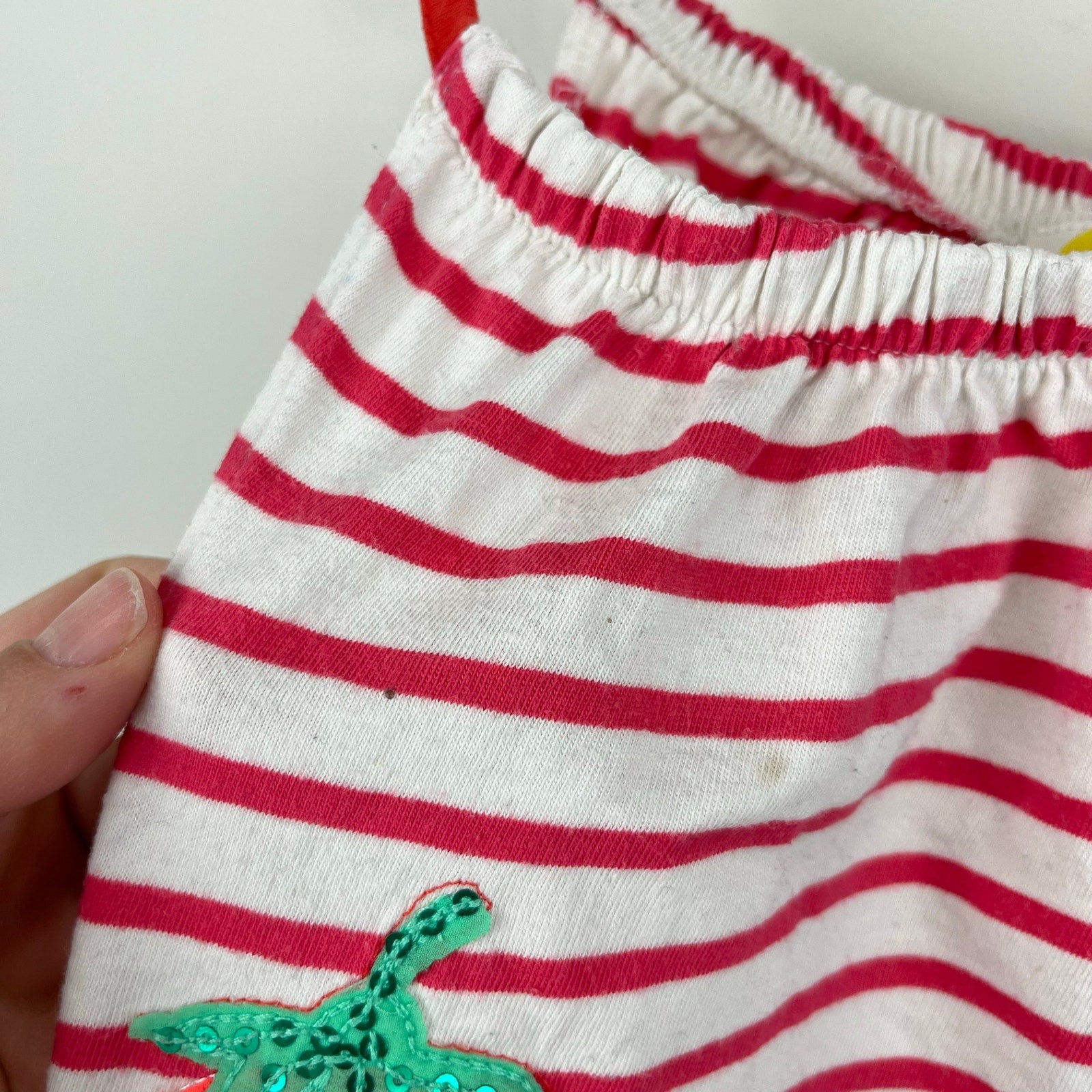 Mini Boden Striped Strawberry Applique Tank Dress 11-12