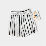 Load image into Gallery viewer, Vintage Summer Stuff Hot Shot Black and White Striped Shorts 4T NWT
