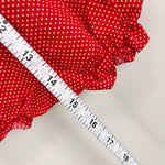 Load image into Gallery viewer, Vintage Red Polka Dot Ruffle Sun Suit Romper 3-6 Months NWT
