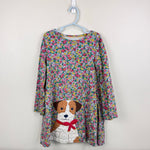 Load image into Gallery viewer, Mini Boden Fun Big Front and Back Applique Jersey Dress Floral Sprout 7-8
