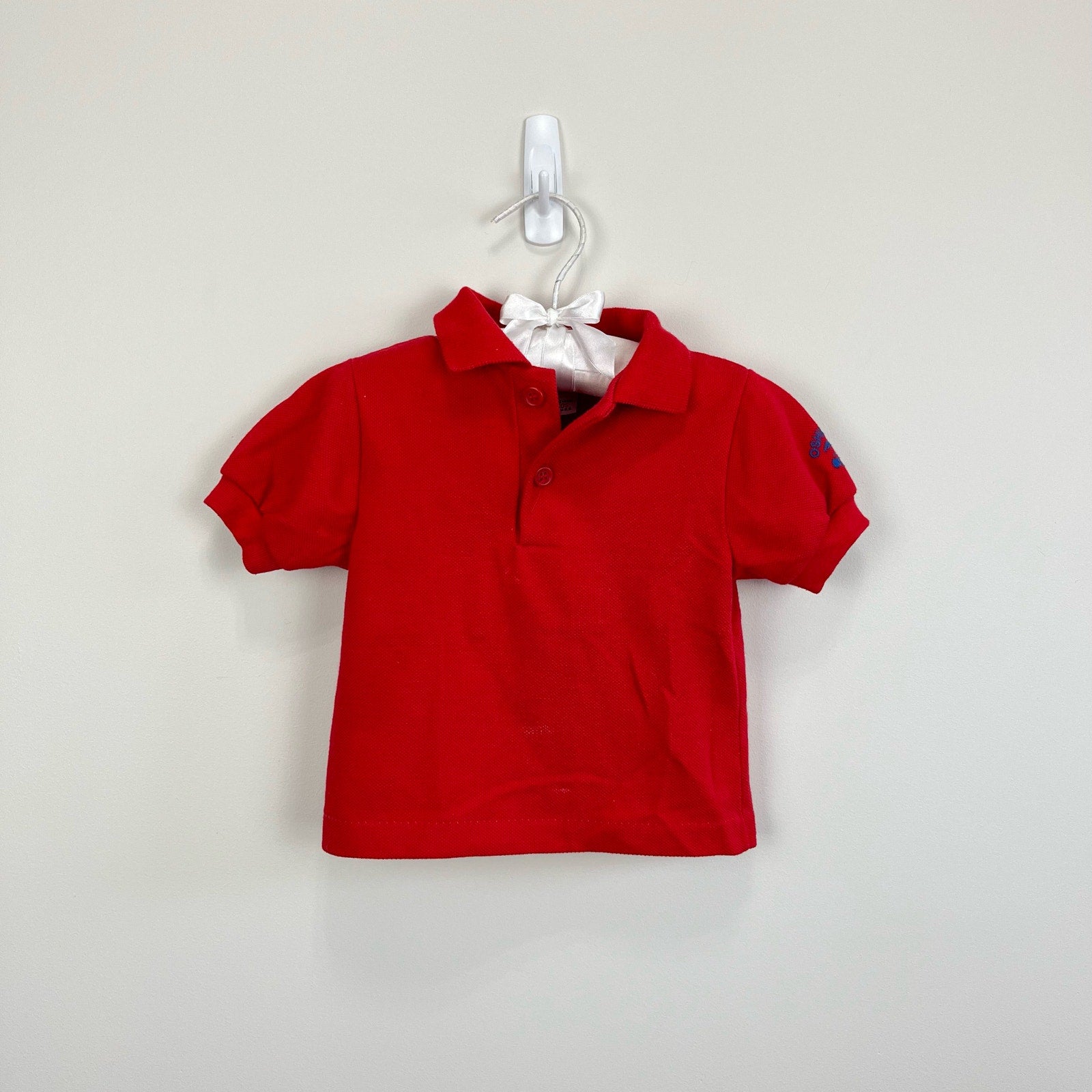 Vintage OshKosh B'gosh Red Smiley Polo Shirt 12 Months USA