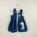 Load image into Gallery viewer, Vintage Y2K Precious Moments Let Love Reign Denim Jumper Dress 2T
