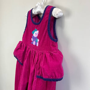 Vintage Teddy Bear Ruffle Overalls 18 Months