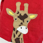 Load image into Gallery viewer, Mini Boden Red Applique Giraffee T-Shirt 6-12 Months
