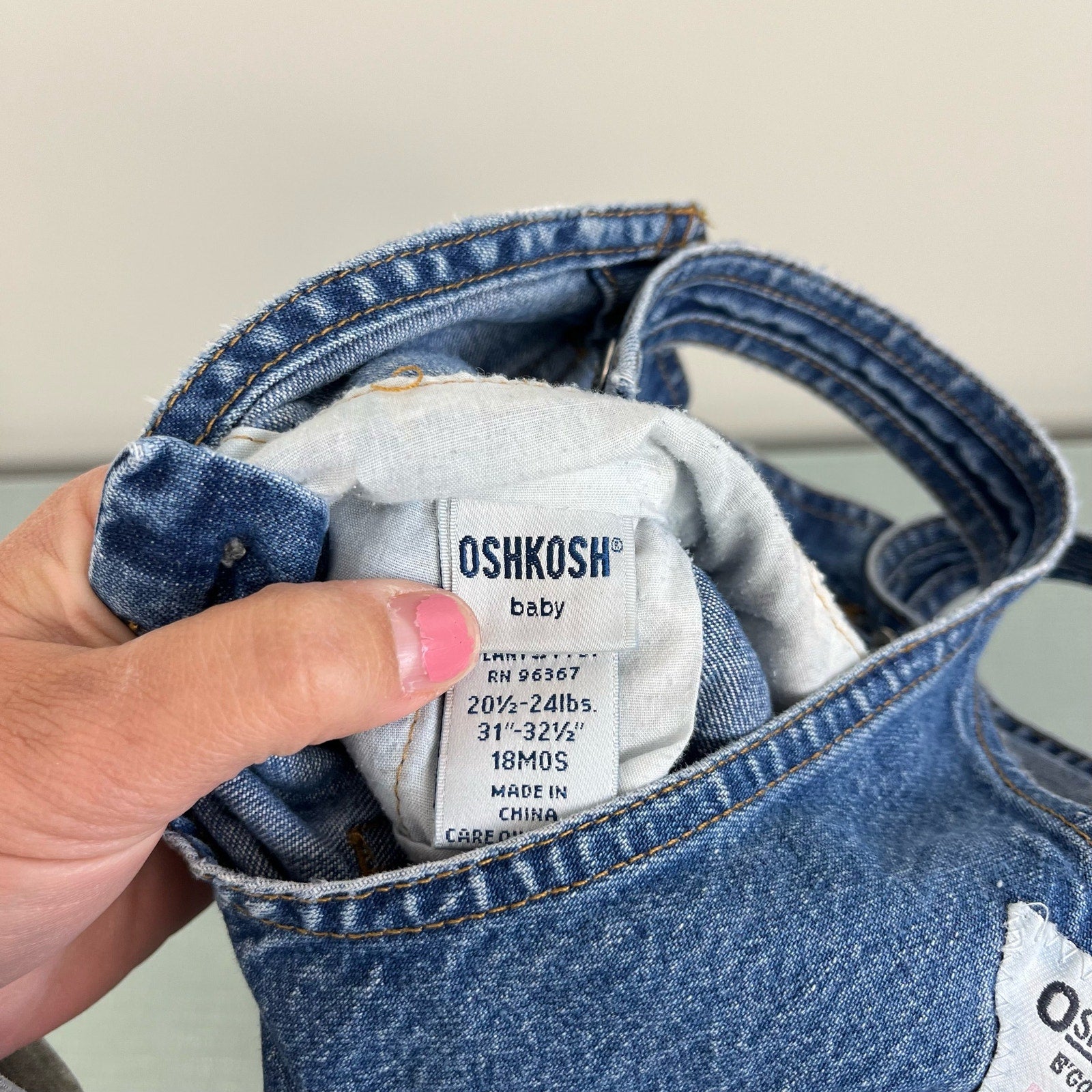 Vintage OshKosh B'gosh Blue Jean Overalls 18 Months