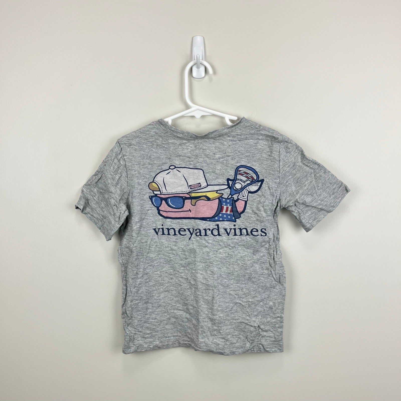 Vineyard Vines Gray Heather Lax Bro Whale Pocket T-Shirt 5T