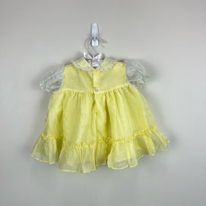 Vintage Yellow Ruffle Lace Daisy Dress 18 Months