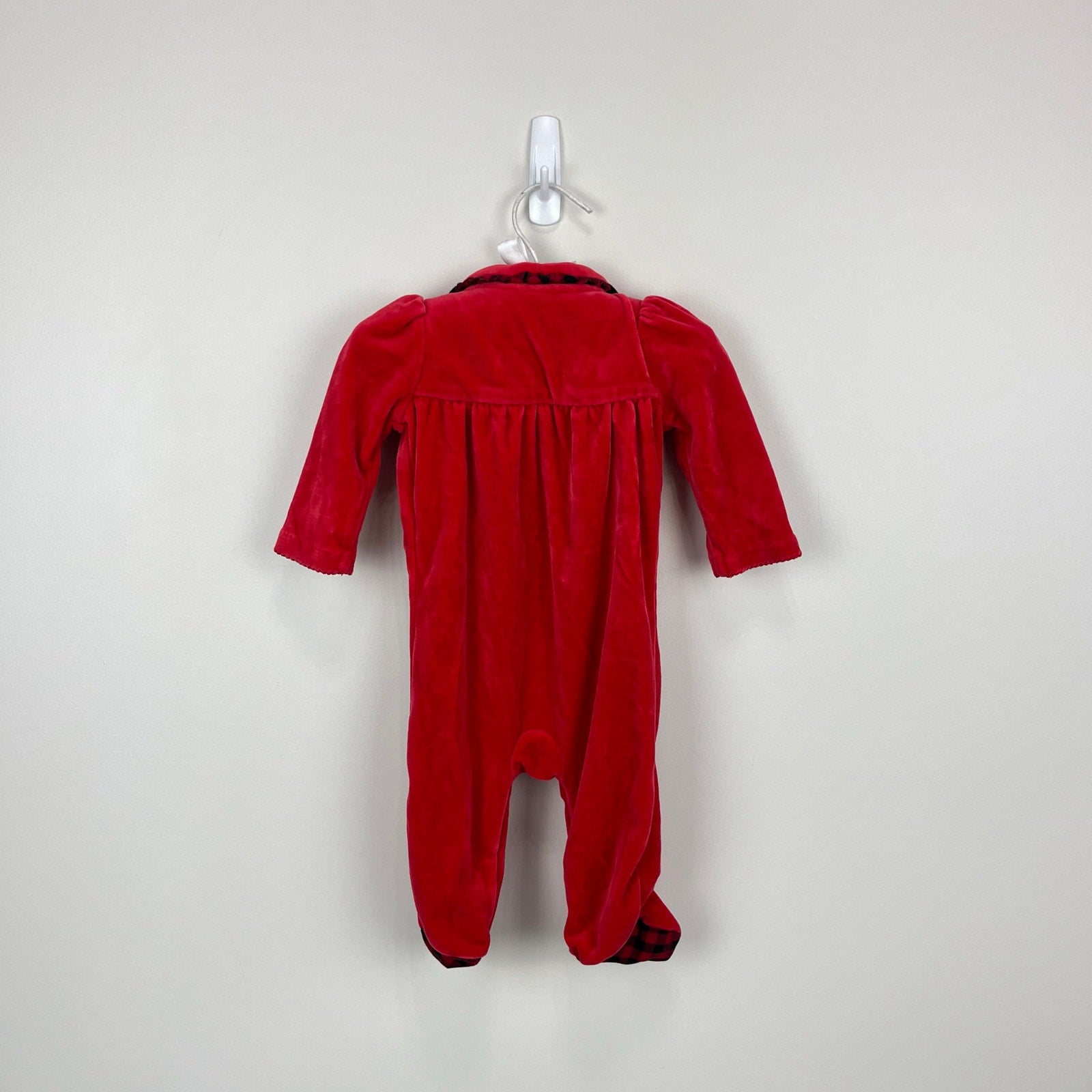 Ralph Lauren Festive Red Velour Footie 3 Months