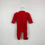 Load image into Gallery viewer, Ralph Lauren Festive Red Velour Footie 3 Months
