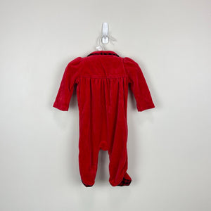 Ralph Lauren Festive Red Velour Footie 3 Months