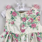 Load image into Gallery viewer, Vintage Pink Cream Floral Dress with Gingham Bows 24 Months
