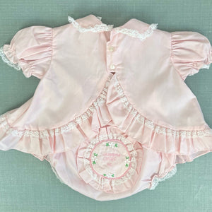 Vintage Nannette Grandma Loves Me Pink Dress Set 9 Months