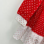 Load image into Gallery viewer, Vintage Red Ruffle Polka Dot Dress Medium USA

