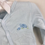 Load image into Gallery viewer, Kissy Kissy Blue Stripe Elephant Footie Coverall 6-9 Months
