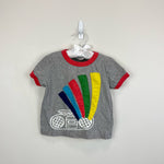 Load image into Gallery viewer, Mini Boden Rainbow Applique Boom Box Ringer Tee 2-3
