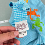 Load image into Gallery viewer, Vintage Mulberry Street Reversible Blue Jon Jon Romper 9 Months
